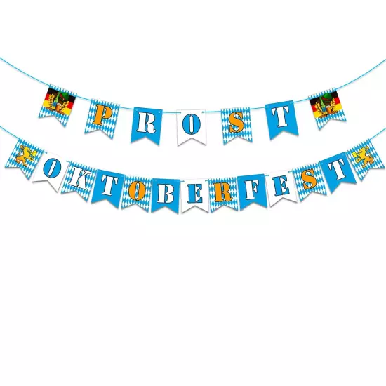 Oktoberfest Banner,Prost Oktoberfest Decoration Banner,Garland Oktoberfest Fl...