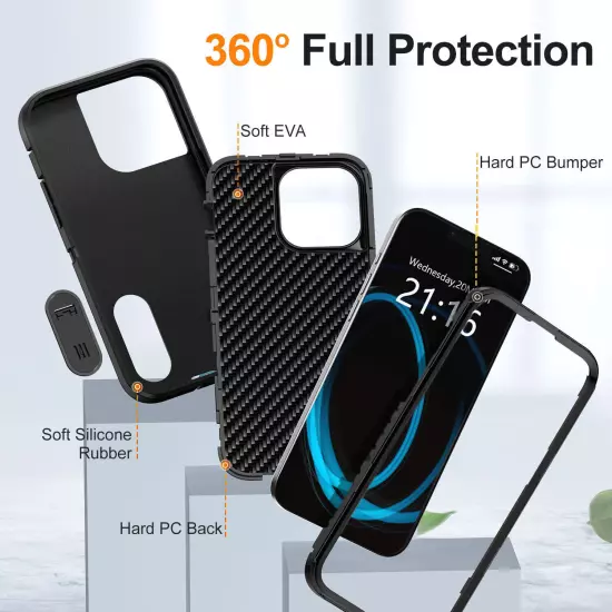 For iPhone 12 Pro Max/12 Pro/12 Shockproof Hybrid Rugged Hard Stand Case Cover