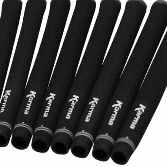 8 Piece Men's Jumbo Pro Velvet Karma Black Golf Grips (+1/16" Larger Than Std)