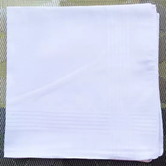 13~39PCS Cotton Men Handkerchiefs Solid Square Pocket Classic Hankies Bulk White