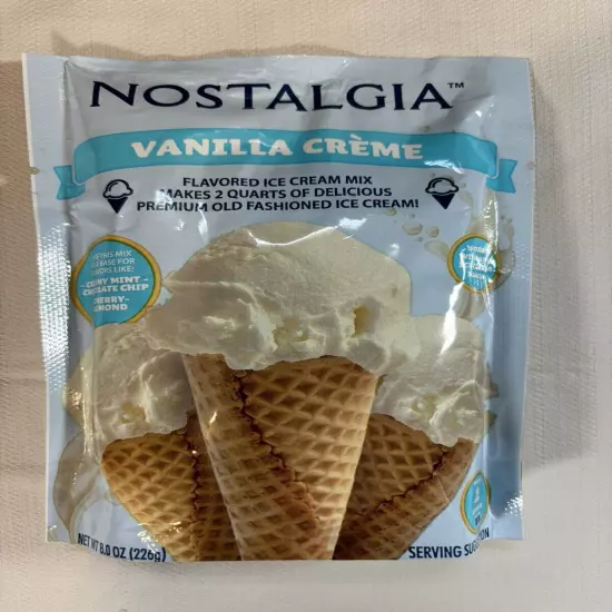 Nostalgia Ice Cream Mix. Set of 3 - Vanilla, Chocolate and Strawberry. Exp 2025