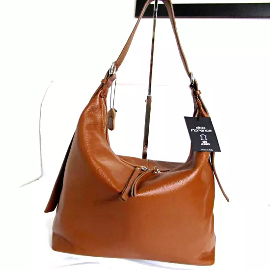 ITALIAN PREMIUM SMOOTH LEATHER EXTRA-LARGE SHOULDER BAG HOBO - MADE IN ITALY