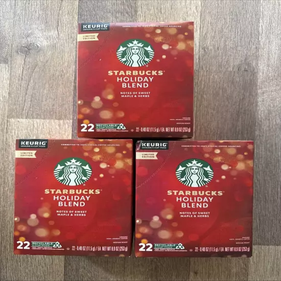 Starbucks Holiday Blend Coffee Medium Roast, 66 ct, Limited Edition Maple & Herb