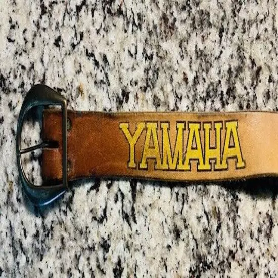 Vintage Yamaha Leather Belt Distressed Light Brown Size 30