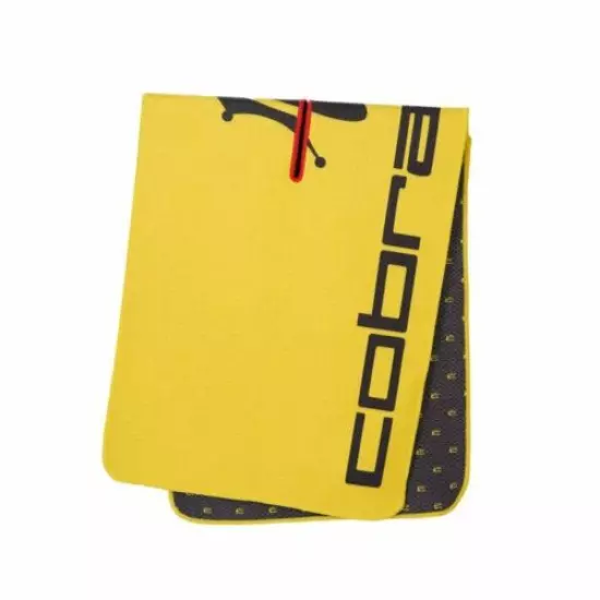 Cobra Crown C Players Golf Towel NEW 39"x14" Yellow Black