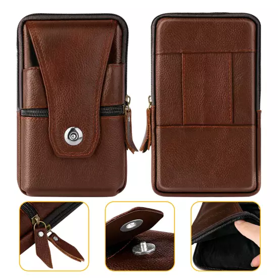 Cell Phone Waist Belt Holster Loop Pack Bag PU Leather Pouch Wallet Case Cover