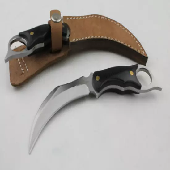 New CNC 440 Blade Micarta HandleFull Tang Karambit Claw Hunting Claw Knife C13