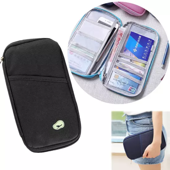 Men Women Passport Holder Travel Wallet Accessories Document Organizer Bag