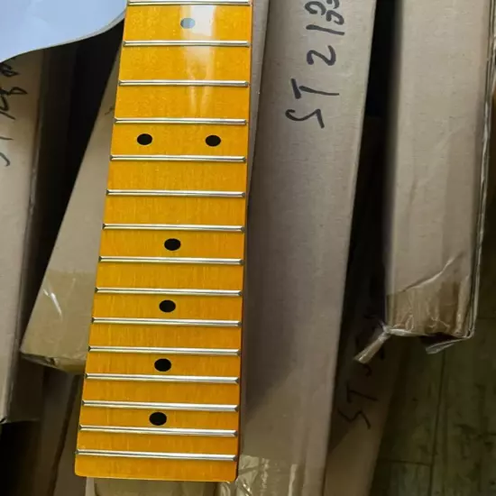 Yellow 22 Fret Electric Guitar Neck Canada Maple for Fender TL Tele Replacement