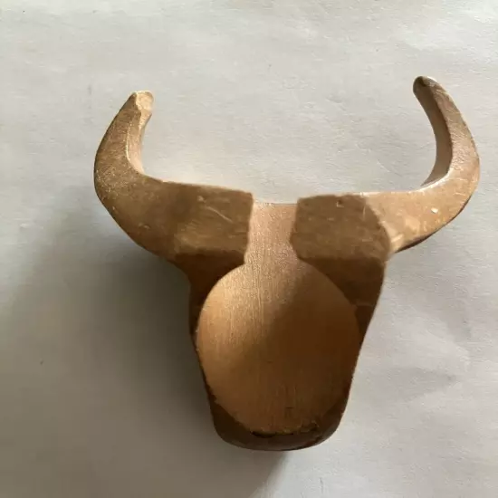 Vintage Bolo Slide Wood Steer ~2.5”