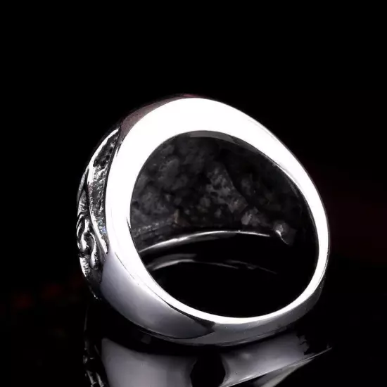 Gothic Hook Skull Anarchy Skull Ring Stainless Steel Men's Boy's Biker Punk Ring