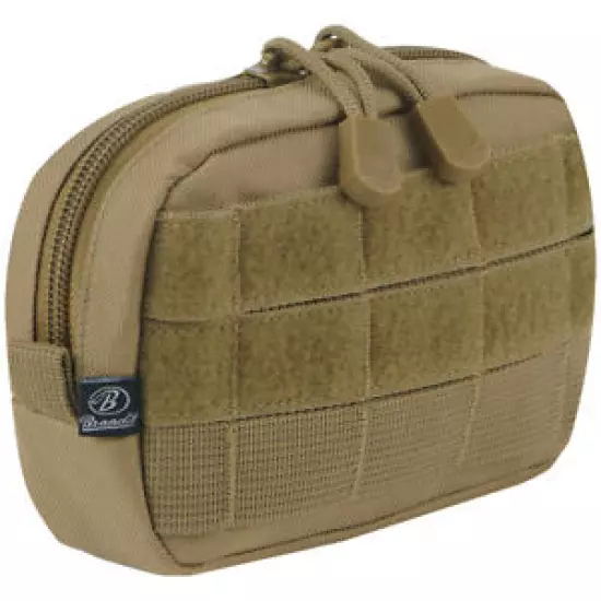 Brandit MOLLE Pouch Compact PALS Zipper Webbing Organizer Military Pocket Camel