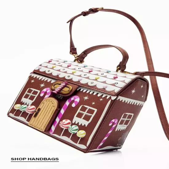 Betsey Johnson Kitsch Gingerbread House Light Up Christmas Holiday Crossbody Bag