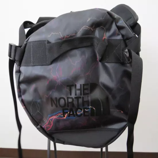 The North Face Base Camp Duffel Packable Travel Backpack Black Trail Glow Print