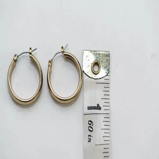 Gold tone latch back hoop earrings