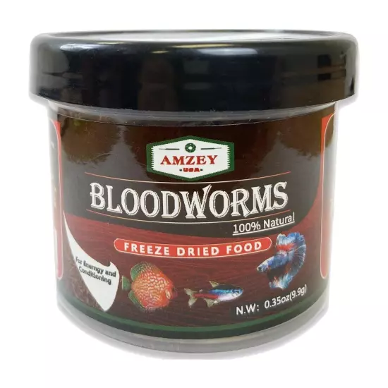 Blood Worms 0.35oz -100% Natural Freeze Dried Blood Worms - Aquarium Fish Foo...