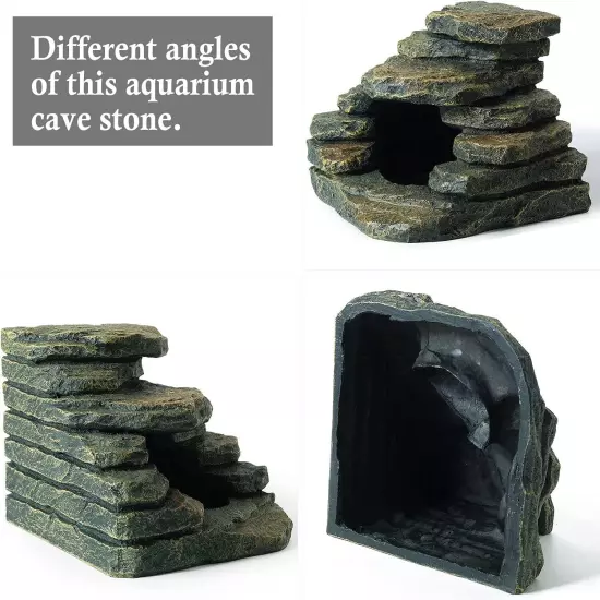 Aquarium Ornaments Mini Skull Skeleton Hippon Cave Rock Stone Cave Decoration 