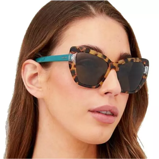 $352 Prada Catwalk Havana Sunglasses Brown + Blue 55-21-140 Made Italy NIB NWT