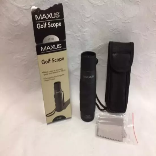 Maxus golf scope, 10x magnification, with box, manual and case