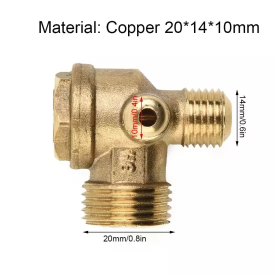 Check Valve Connector Tool Tool Accessories 3 Port Brass Durability Gold