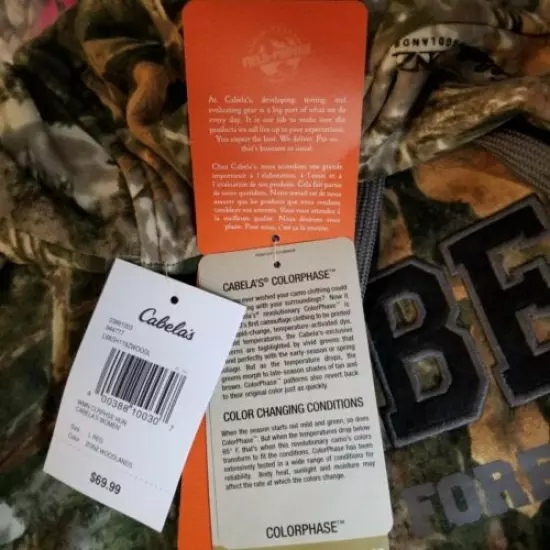 NWT Womens Cabela's Zonz WoodLands ColorPhase 4Most Adapt Camo Hoodie Sweatshirt