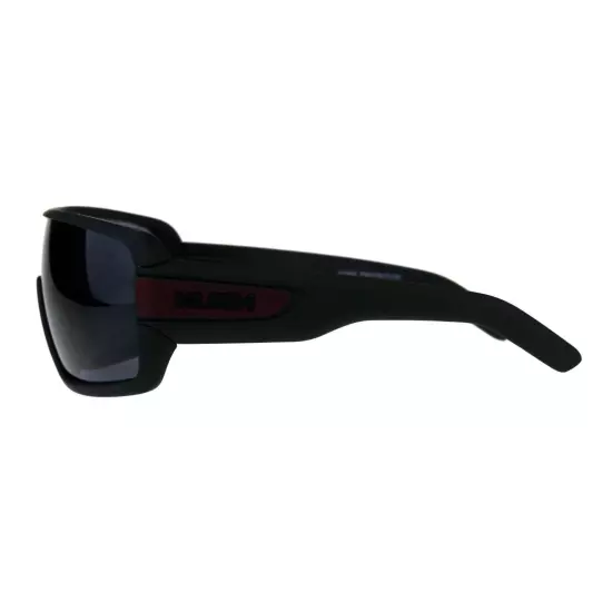 KUSH Goggle Sunglasses Mens Matted Black Shield Frame UV 400