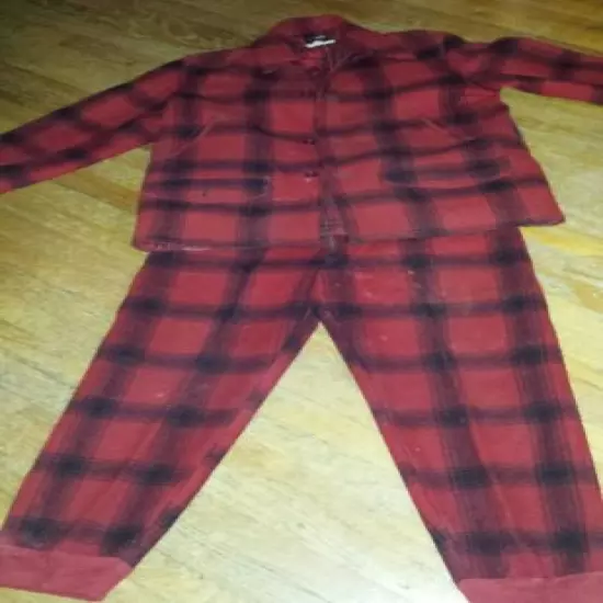 Vintage JC HIGGINS BUFFALO PLAID WOOL HUNTING JACKET AND PANTS 1950 