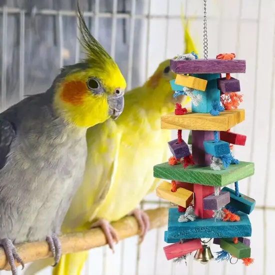 Bird Chewing Toy Large Medium Parrot Cage Bite Toys African Grey Macaws Co E7V5