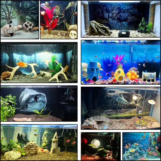 Aquarium Background Sticker, Stadium Football Fish Tank Decorations Poster