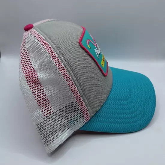 NATURAL NATTY LIGHT Pink/Teal NATURDAYS FLAMINGO TRUCKER HAT Baseball Cap NWOT