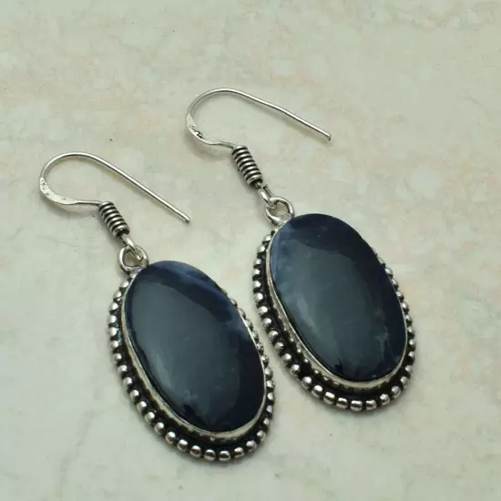 Sodalite Handmade Drop Dangle Earrings Jewelry Gift For Her 1.68"AE 59953