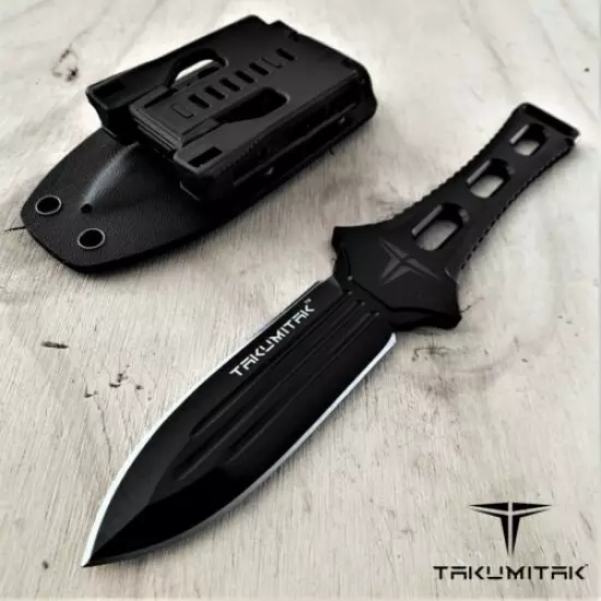 Takumitak 8.75" Tactical Knife D2 Blade Molle Kydex Sheath Fixed Blade Knife