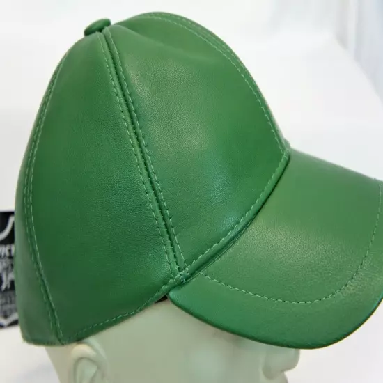 New 100% Genuine Real Lambskin Leather Baseball Cap Hat Sport Visor 31 COLORS