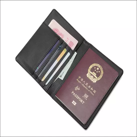 RFID Blocking Slim Leather Travel Passport Wallet ID Card Case Cover Holder US