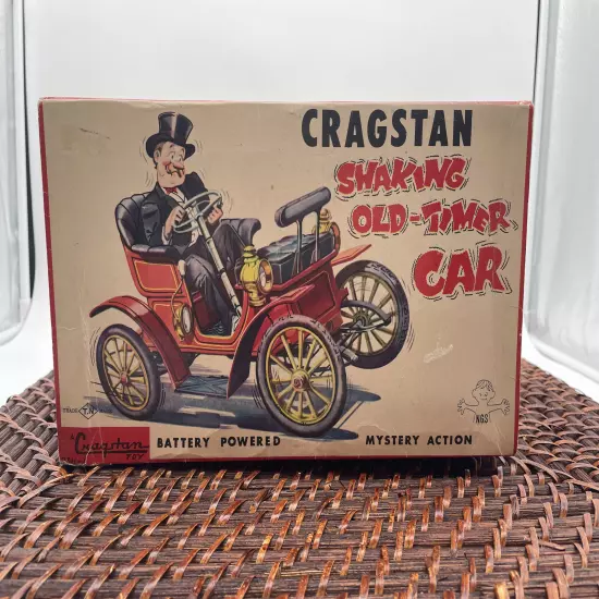 Vintage Toy Cragstan Shaking Antique Car Battery Op Metal Japan Orig Box-1943.24