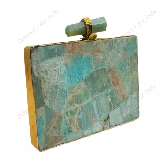 Natural Gemstone Clutch Purse, Rectangle Shape Bag, Avaliable in Multiple Stones