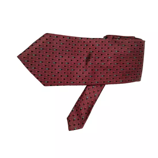 Geoffrey Beene Mens Red Geometric Silk Tie Elegant and Stylish Necktie