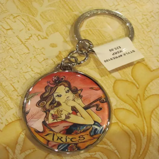 1990’s Isabella Fiore Tattoo Printed Zodiac Sign Keychain - RARE MSRP $25.00 NWT