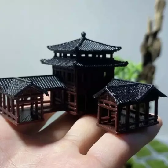 Chinese Ancient Architectural Model Aquarium Micro Landscape Bonsai 3D Printing