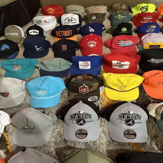 Huge Hat Bundle Of Vintage, Snap back, Sports, Etc Bundle-86 Total