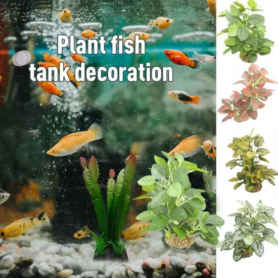 Artificial Water Plant Aquarium Fish Tank Simulation Grass Landscaping Dec D2P1