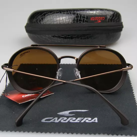 New Men Women Retro Sunglasses Round Windproof Matte Frame Metal Carrera Glasses