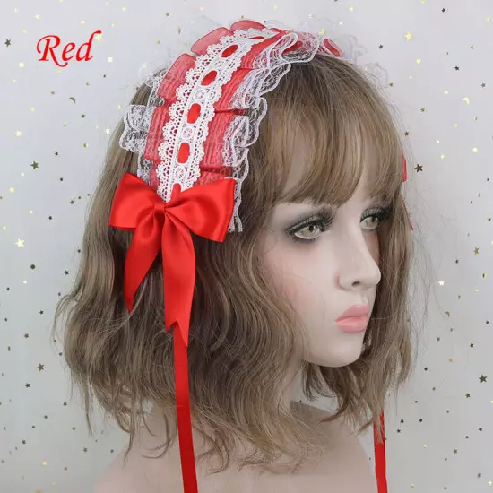 Lolita Lace Hair Hoop Women Girl Cosplay Headband Women Bowknot Hair Accessory