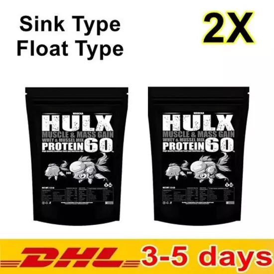 2X HULX High Quality Goldfish Food High Protein 60% Sinking Pellets Whey Mixed