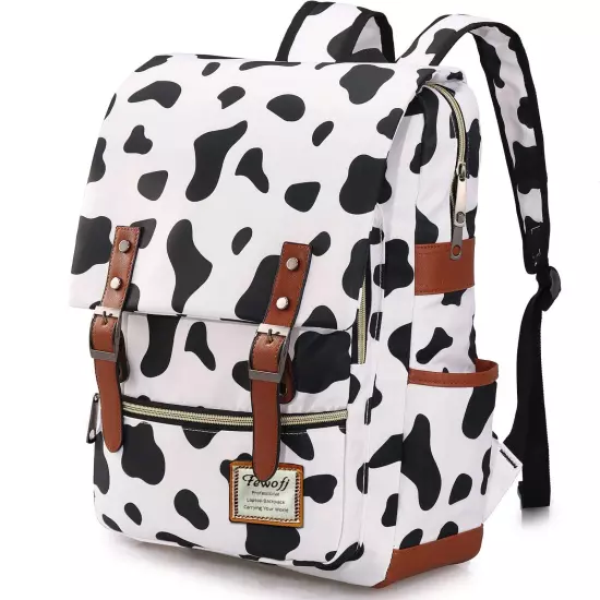 Cow Print School Backpack for Girls 156 Laptop Backpacks College School Bag