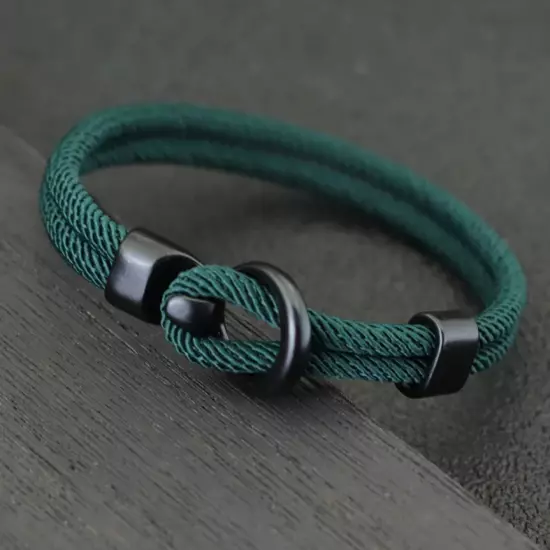 Pulsera de cuerda Náutica de doble capa para hombre accesorios de supervivencia