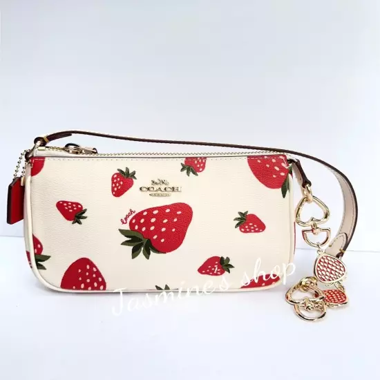 NWT Coach Nolita 19 With Wild Strawberry Print CH533 + Free Chain