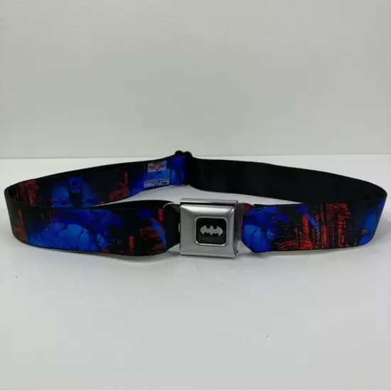 Buckle-Down Seatbelt Belt Batman Red Blue Black Skyline Adjustable Superhero