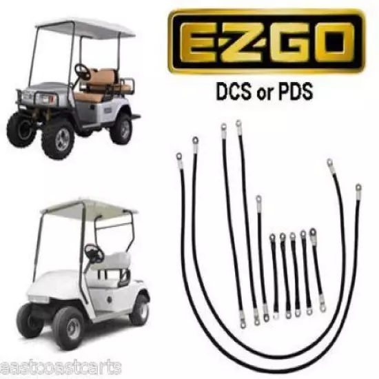 EZGO DCS or PDS Golf Cart # 4 Gauge 600 volt Cable Set 