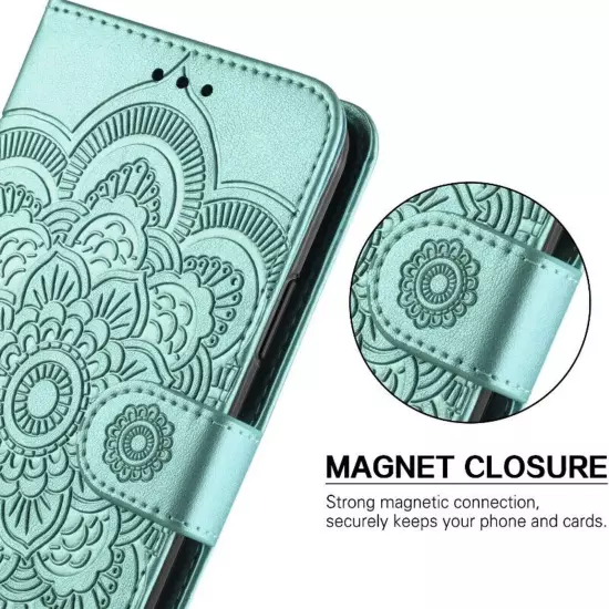 FOR SAMSUNG GALAXY A20 A30 - WALLET CELL PHONE CASE GALAXY - FLOWER EMBOSSED